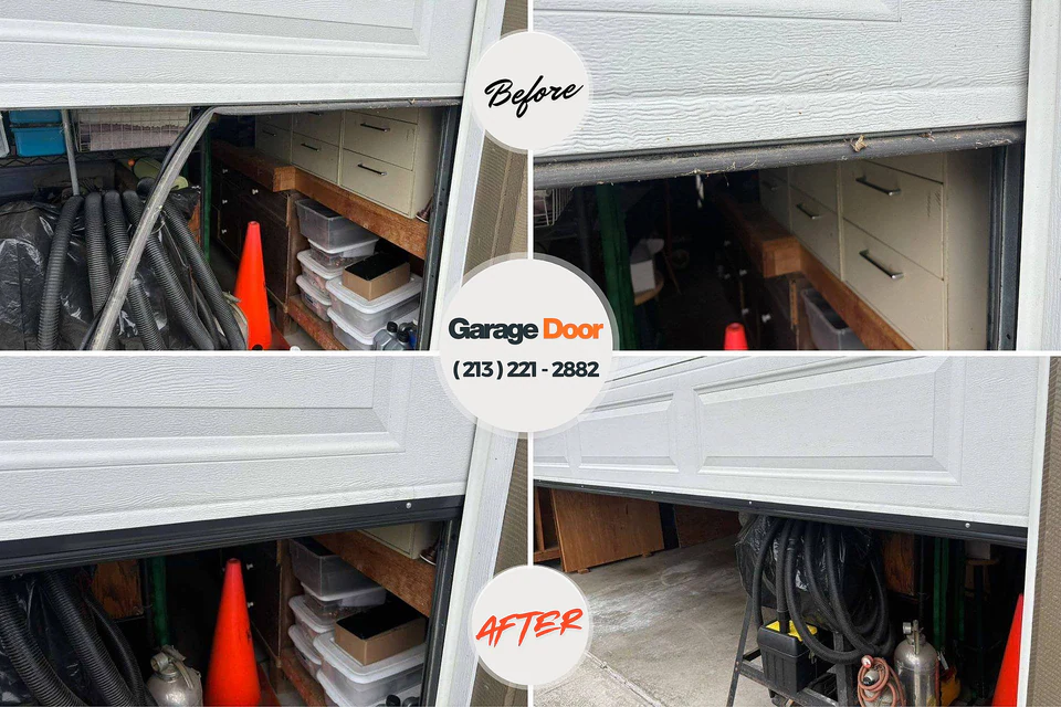 Before and after: garage door installation Medford, MN